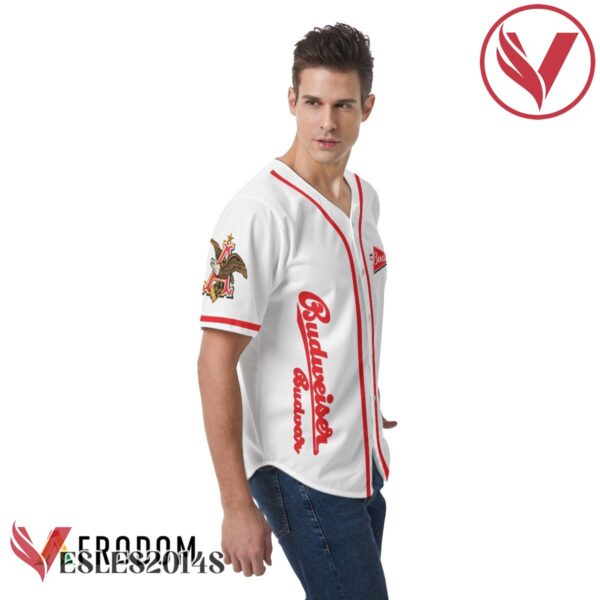 White Budweiser Beer Baseball Jersey, Perfect Gifts For Fans - Vesles2014S 4