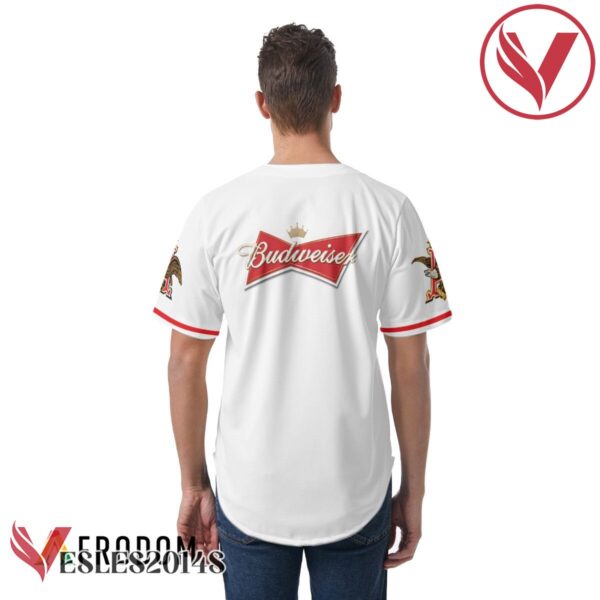 White Budweiser Beer Baseball Jersey, Perfect Gifts For Fans - Vesles2014S 5