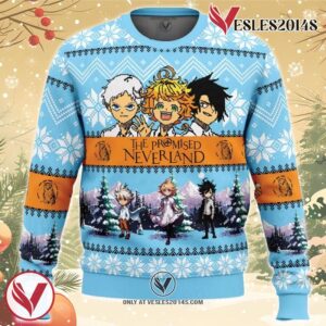 White Christmas The Promised Neverland Ugly Christmas Sweater, Unique Christmas Gift For Fans - Vesles2014S