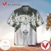 White Cow Beautiful Flower Art Casual Button Down Short Sleeves Unisex Hawaiian Shirt Vesles2014S