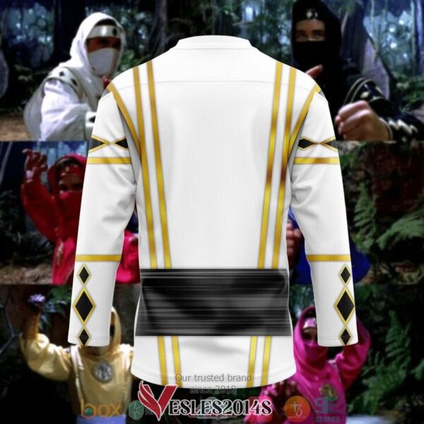 White Falcon Ninja Mighty Morphin Power Rangers Ninjetti Hockey Jersey Shirt, Trending Gifts For Fans - Vesles2014s 3