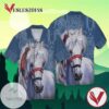 White Horse For Men And Women Graphic Print Short Sleeve Hawaiian Casual Shirt Vesles2014S