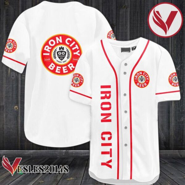 White Iron City Beer Baseball Jersey, Perfect Gifts For Fans - Vesles2014S
