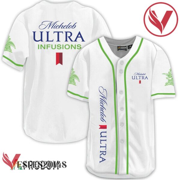 White Michelob Ultra Baseball Jersey, Perfect Gifts For Fans - Vesles2014S 11
