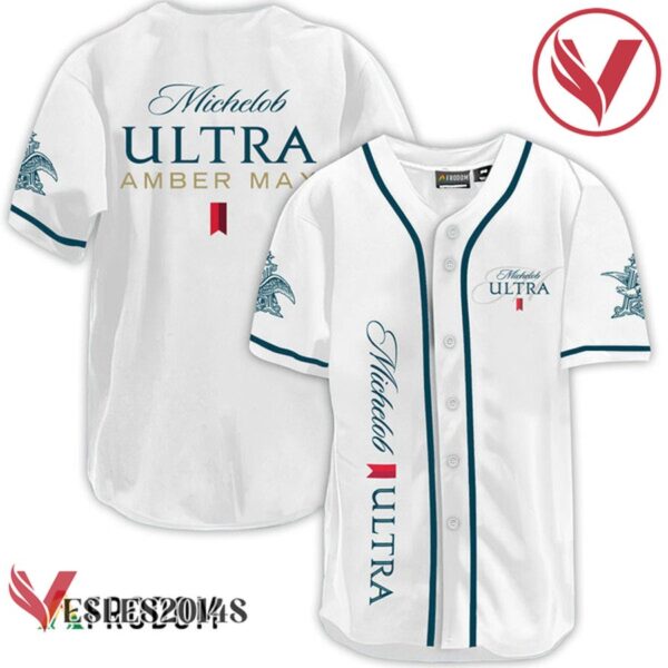 White Michelob Ultra Baseball Jersey, Perfect Gifts For Fans - Vesles2014S 12