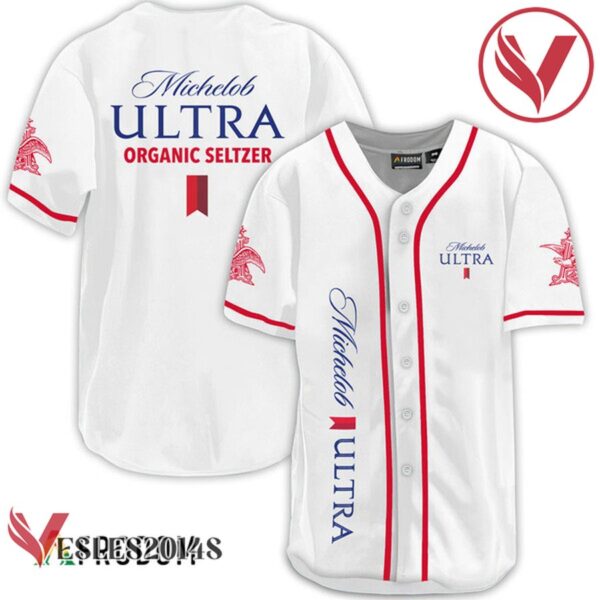 White Michelob Ultra Baseball Jersey, Perfect Gifts For Fans - Vesles2014S 6