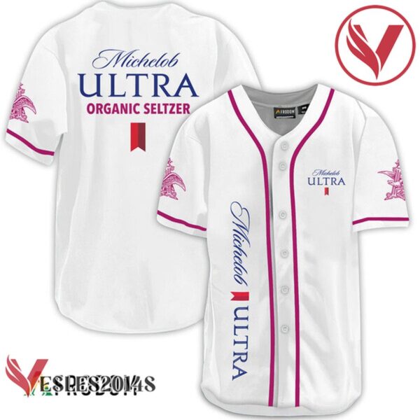 White Michelob Ultra Baseball Jersey, Perfect Gifts For Fans - Vesles2014S 8