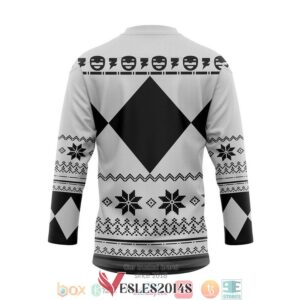 White Mighty Morphin Power Ranger Ugly Hockey Jersey Shirt, Trending Gifts For Fans - Vesles2014s 1
