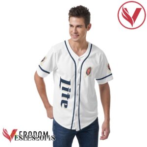 White Miller Lite Baseball Jersey, Perfect Gifts For Fans - Vesles2014S 2