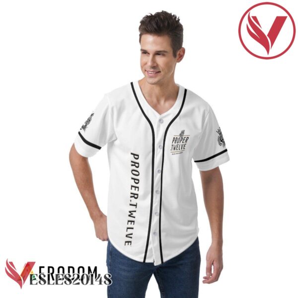 White Proper No. Twelve Irish Whiskey Baseball Jersey, Perfect Gifts For Fans - Vesles2014S 2