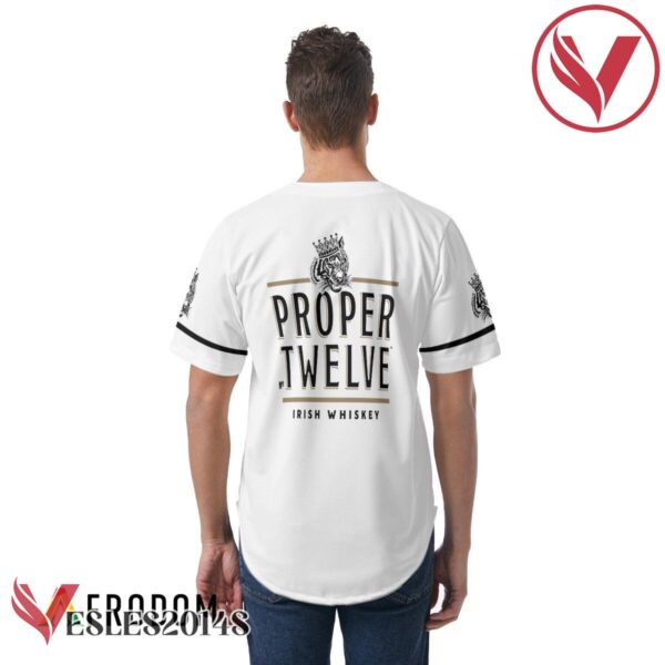 White Proper No. Twelve Irish Whiskey Baseball Jersey, Perfect Gifts For Fans - Vesles2014S 5