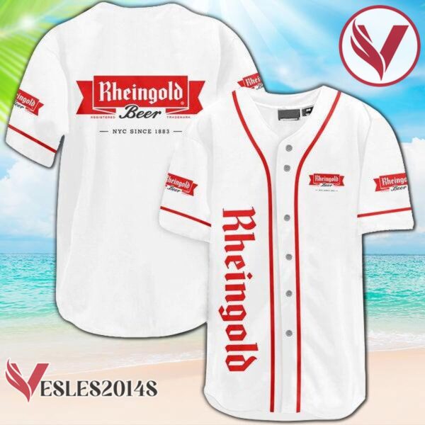 White Rheingold Beer Baseball Jersey, Perfect Gifts For Fans - Vesles2014S