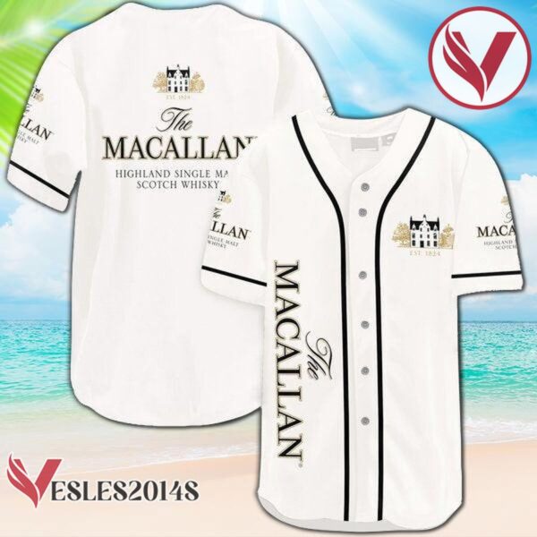 White The Macallan Whiskey Baseball Jersey, Perfect Gifts For Fans - Vesles2014S