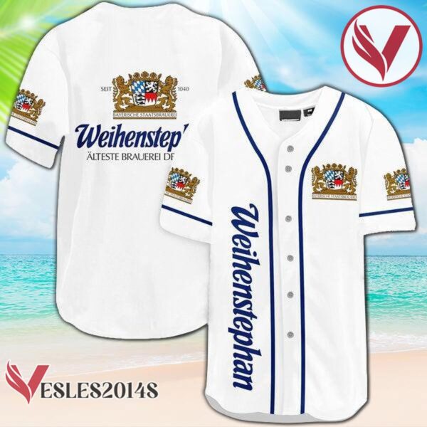 White Weihenstephaner Beer Baseball Jersey, Perfect Gifts For Fans - Vesles2014S
