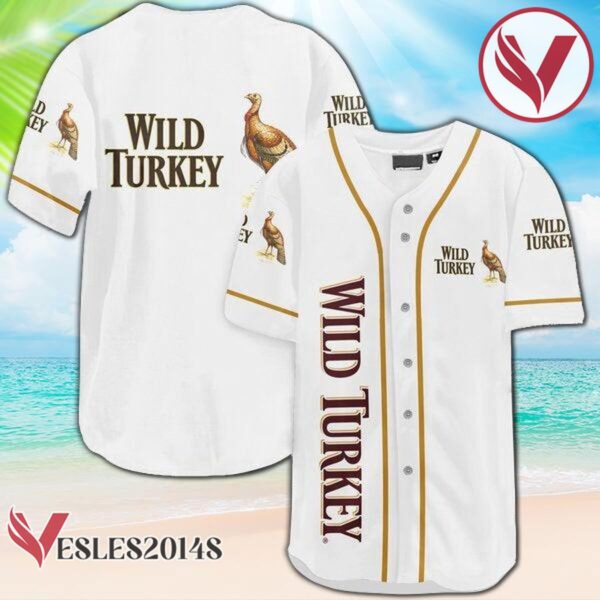 White Wild Turkey Baseball Jersey, Perfect Gifts For Fans - Vesles2014S