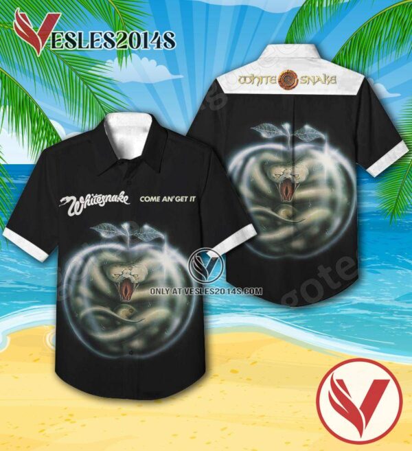 Whitesnake Come An’ Get It Album Cover Hawaiian Shirt, Unique Gifts For Music Lovers - Vesles2014S