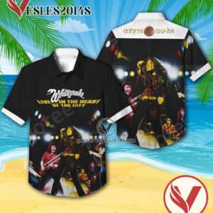 Whitesnake Live In The Heart Of The City Album Cover Hawaiian Shirt, Unique Gifts For Music Lovers - Vesles2014S