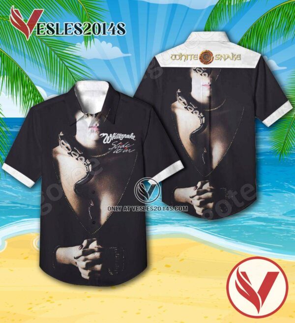 Whitesnake Slide It In Album Cover Hawaiian Shirt, Unique Gifts For Music Lovers - Vesles2014S
