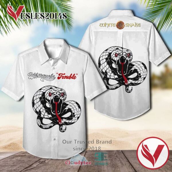 Whitesnake Trouble 1978 Casual Hawaiian Shirt, Best Gifts For Summer Vesles2014S 1