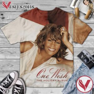 Whitney Houston One Wish The Holiday Album Cover Shirt, Perfect Gifts For Music Lovers - Vesles2014S