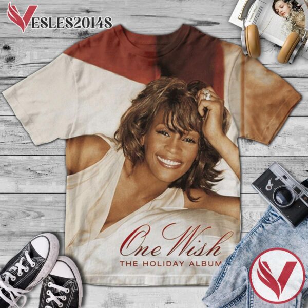 Whitney Houston One Wish The Holiday Album Cover Shirt, Perfect Gifts For Music Lovers - Vesles2014S