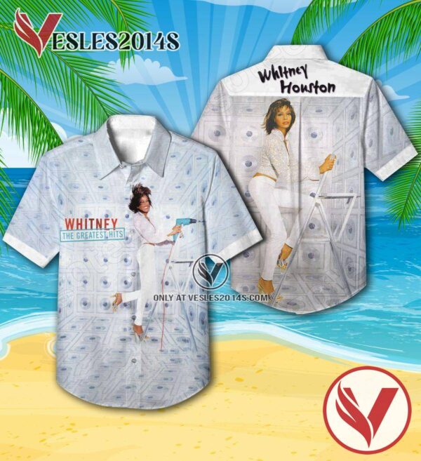 Whitney Houston The Greatest Hits Compilation Album Cover Hawaiian Shirt, Unique Gifts For Music Lovers - Vesles2014S