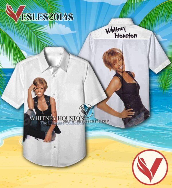 Whitney Houston The Ultimate Collection Album Cover Hawaiian Shirt, Unique Gifts For Music Lovers - Vesles2014S