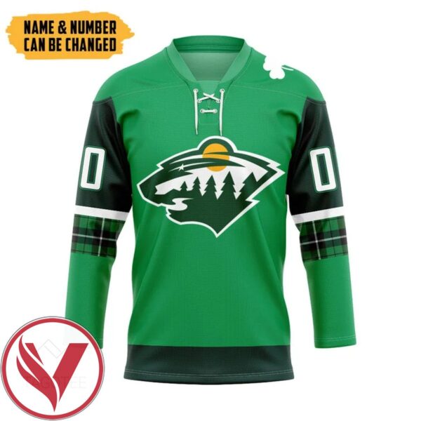 Wild St. Patrick's Day Custom Name Custom Number Hockey Jersey, Trending Gifts For Fans - Vesles2014s