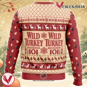 Wild Turkey Bourbon Ugly Christmas Sweater, Unique Christmas Gift For Fans - Vesles2014S 1