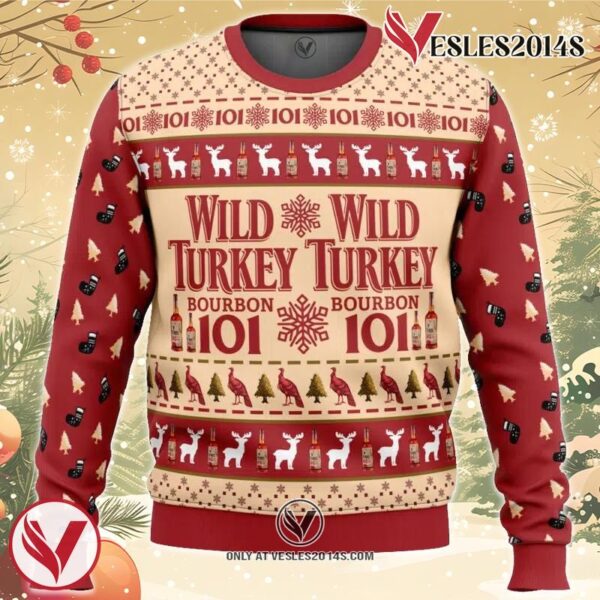Wild Turkey Bourbon Ugly Christmas Sweater, Unique Christmas Gift For Fans - Vesles2014S
