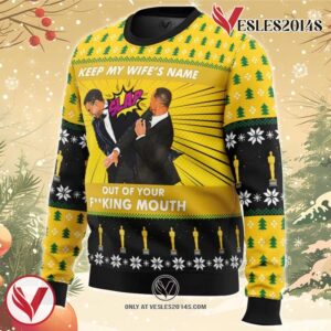 Will Smith Slaps Chris Rock Meme Ugly Christmas Sweater, Unique Christmas Gift For Fans - Vesles2014S 1