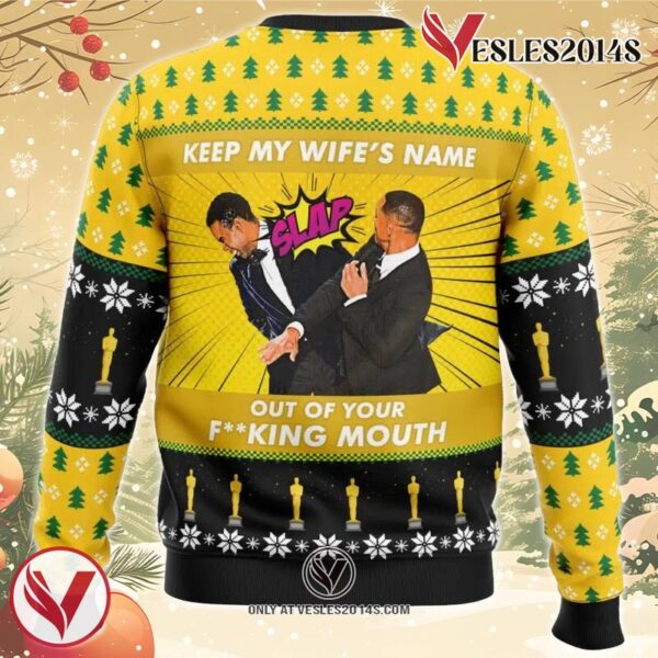 Will Smith Slaps Chris Rock Meme Ugly Christmas Sweater, Unique Christmas Gift For Fans - Vesles2014S 3