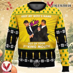 Will Smith Slaps Chris Rock Meme Ugly Christmas Sweater, Unique Christmas Gift For Fans - Vesles2014S