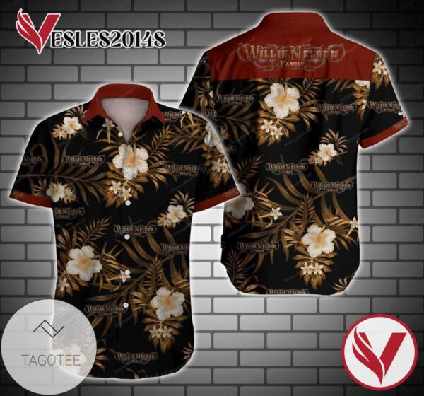 Willie Nelson Hawaiian Graphic Print Short Sleeve Hawaiian Casual Shirt Vesles2014S