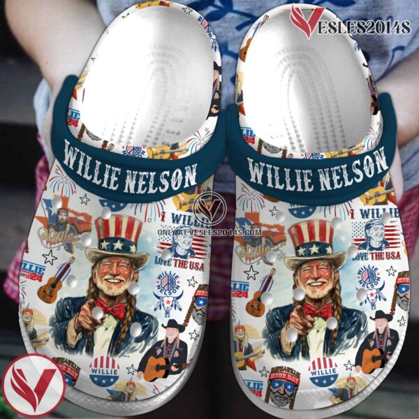 Willie Nelson Music Crocs Crocband Clogs Shoes, Unique Gifts For Fans Style 1 - Vesles2014S