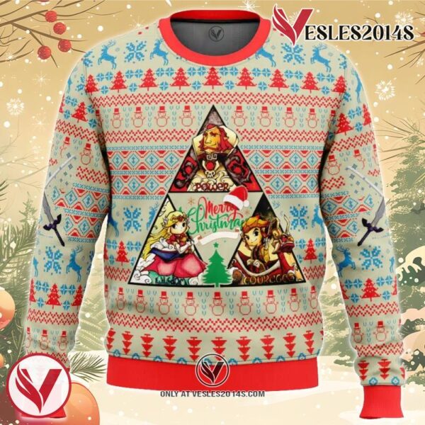 Wind Waker Triangle Zelda Ugly Christmas Sweater, Unique Christmas Gift For Fans - Vesles2014S