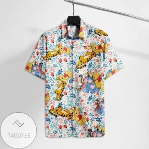 Winnie The Pooh A Big Hug With Friends For men And Women Graphic Print Short Sleeve Hawaiian Casual Shirt Vesles2014S 1