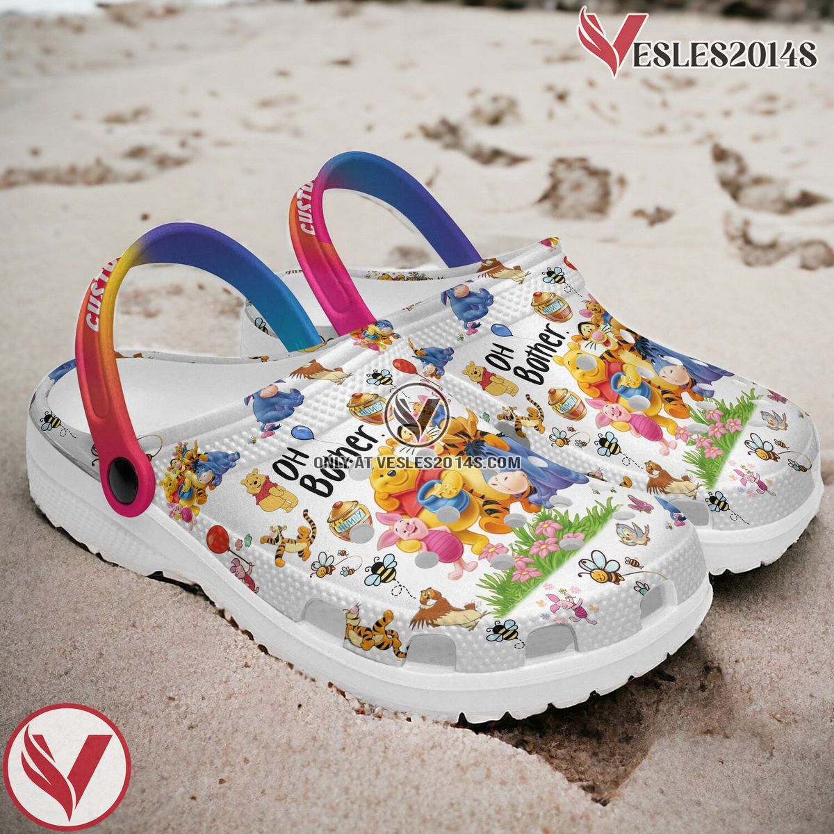 Winnie The Pooh Cartoon Crocs Crocband Clogs Shoes Comfortable For Men Women and Kids Style 14, Unique Gift From  Vesles2014S 2