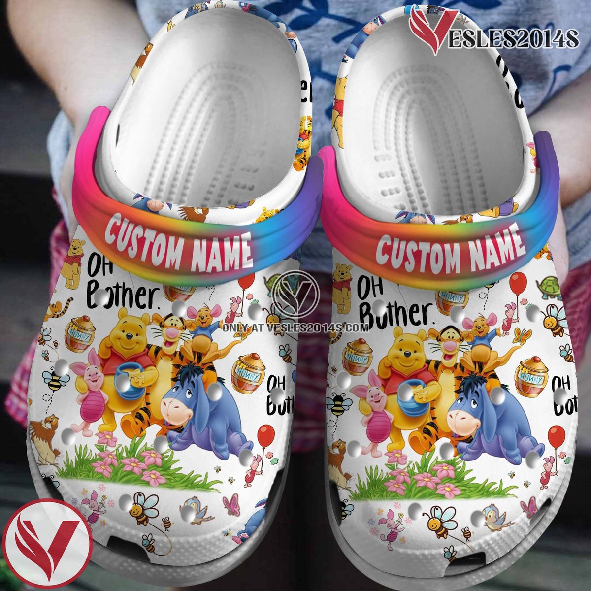 Winnie The Pooh Cartoon Crocs Crocband Clogs Shoes Comfortable For Men Women and Kids Style 14, Unique Gift From  Vesles2014S