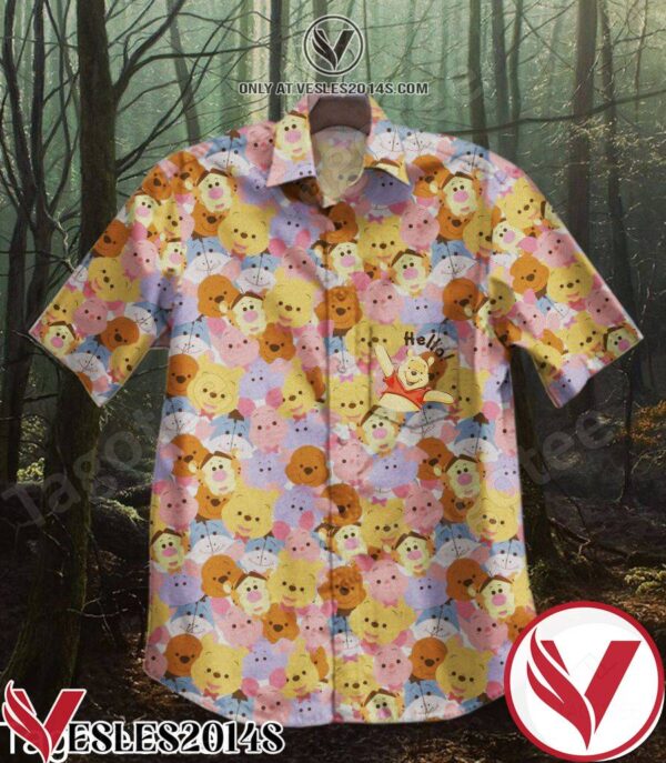 Winnie The Pooh Face Hello Hawaiian Shirt, Unique Gifts For Friends - Vesles2014S 1