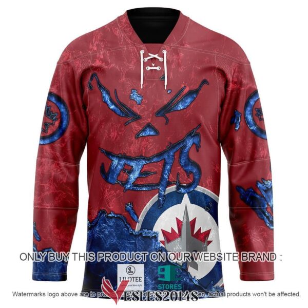 Winnipeg Jets Blood Personalized Hockey Jersey Shirt, Trending Gifts For Fans - Vesles2014s