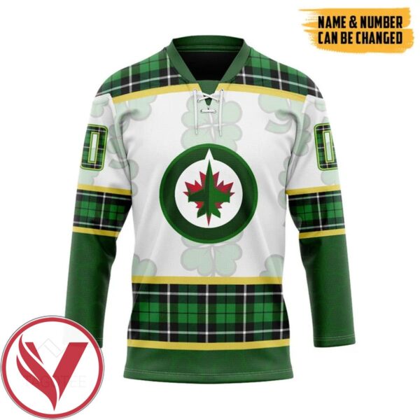 Winnipeg Jets St Patrick Day Custom Name Custom Number Hockey Jersey, Trending Gifts For Fans - Vesles2014s