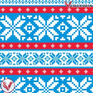Winter Blues Ugly Sweater Pattern Christmas Jersey - Vesles2014S 4