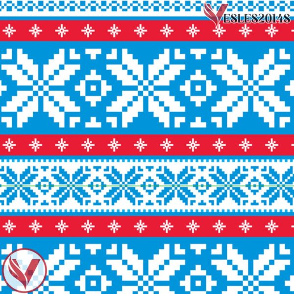 Winter Blues Ugly Sweater Pattern Christmas Jersey - Vesles2014S 4