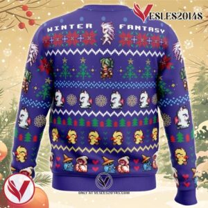 Winter Fantasy Final Fantasy Ugly Christmas Sweater, Unique Christmas Gift For Fans - Vesles2014S 1