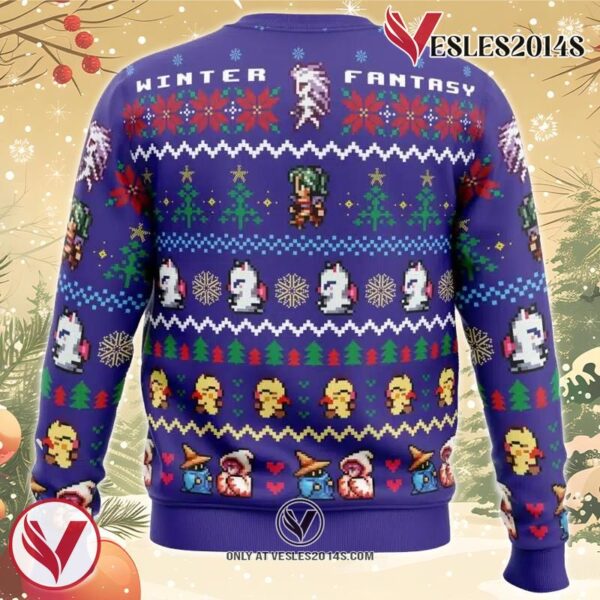 Winter Fantasy Final Fantasy Ugly Christmas Sweater, Unique Christmas Gift For Fans - Vesles2014S 1