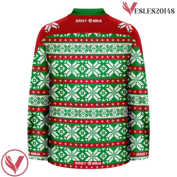 Winter Greens Ugly Sweater Pattern Christmas Hockey Jersey - Vesles2014S 3