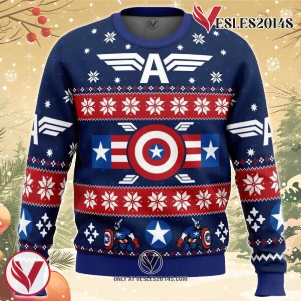Winter Soldier Captain America Marvel Ugly Christmas Sweater, Unique Christmas Gift For Fans - Vesles2014S