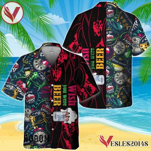 Wish You Were Beer Coors Light Hawaiian Shirt, Best Summer Gifts For Fans - Vesles2014S