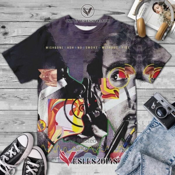 Wishbone Ash Band No Smoke Without Fire Album 3D T-Shirt, Unique Gifts For Music Lovers - Vesles2014S